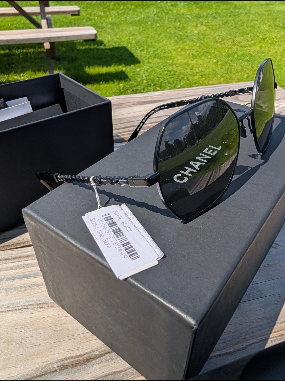 Chanel Black Hexagon Oversized Sunglasses - Picture 4 of 14